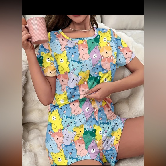 Other - cat multicolor jammies new